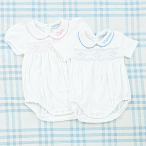 Short Sleeve Smocked Bubble