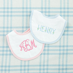 Two personalized baby bibs 