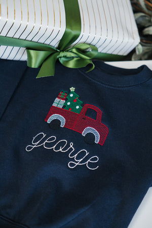 Christmas Crewneck Sweatshirt with Full Chest Motif