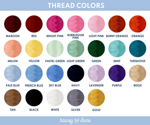 Thread colors chart featuring 28 options