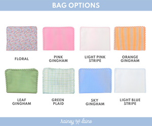 Bag options chart featuring eight designs