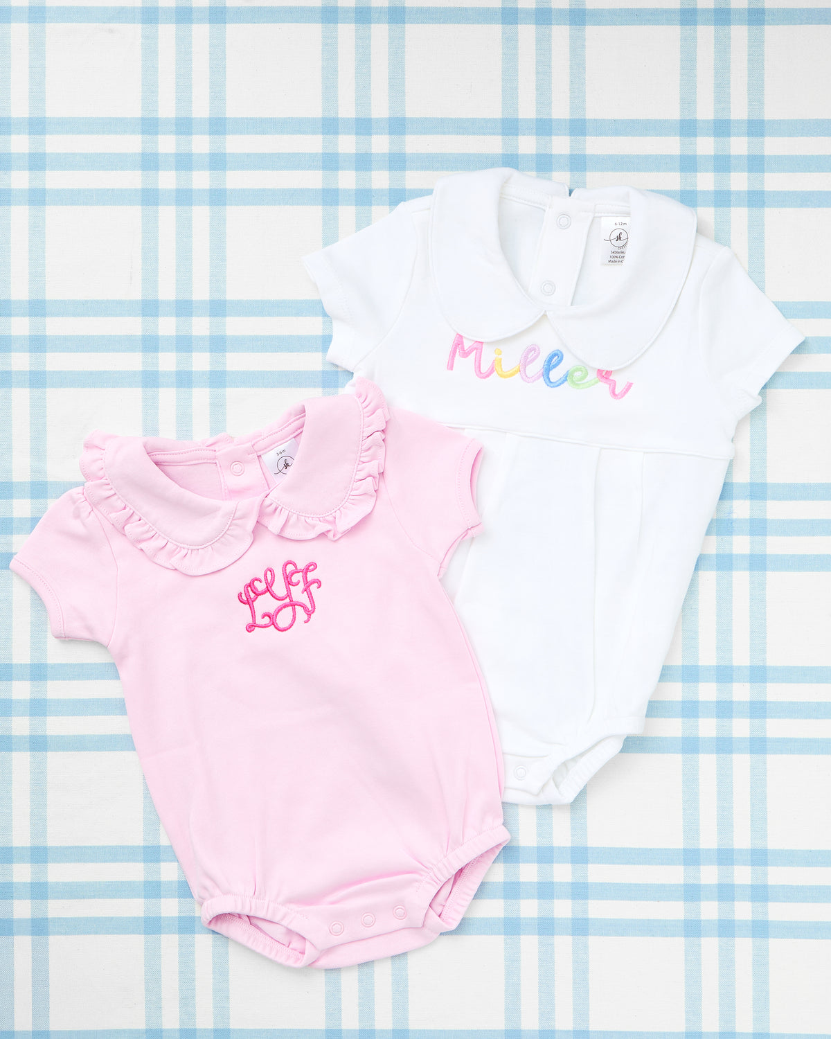Custom Name Short Sleeve Peter Pan Collar Bubble