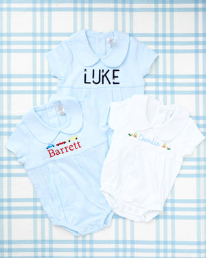 Custom Name Short Sleeve Peter Pan Collar Bubble