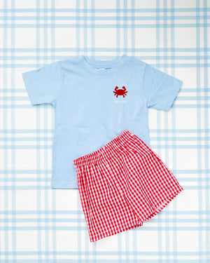 Solid Short Sleeve T-Shirt with Motif